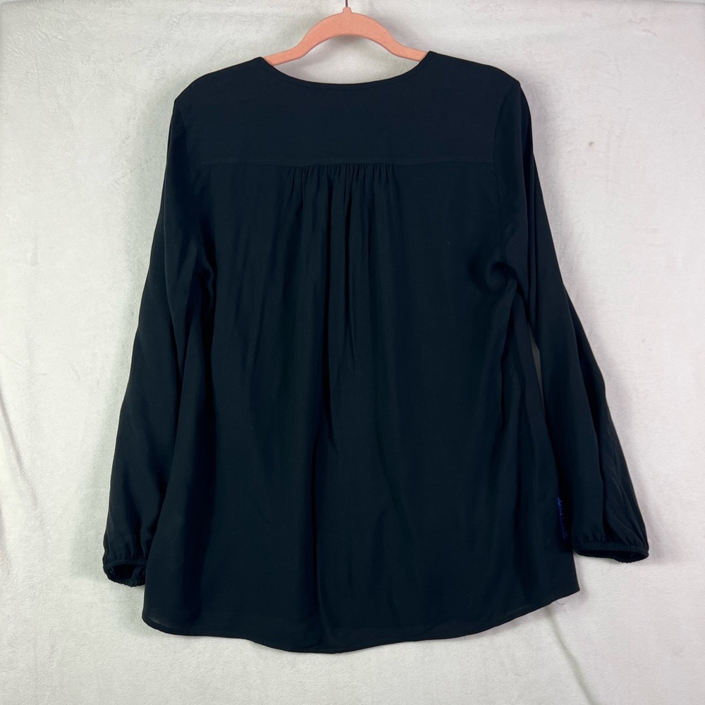 Embroidered long Sleeve peasant tie blouse - Picture 7 of 13